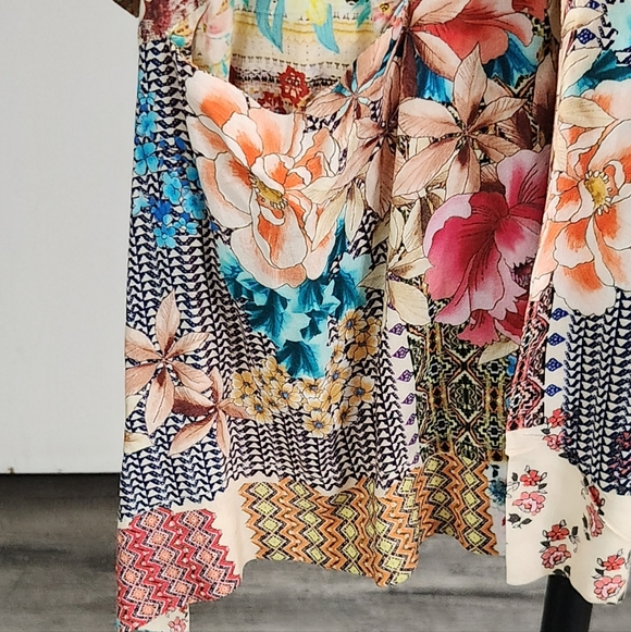 Johnny Was Multicolor Patchwork  Floral‎ Kimono - Picture 5 of 12